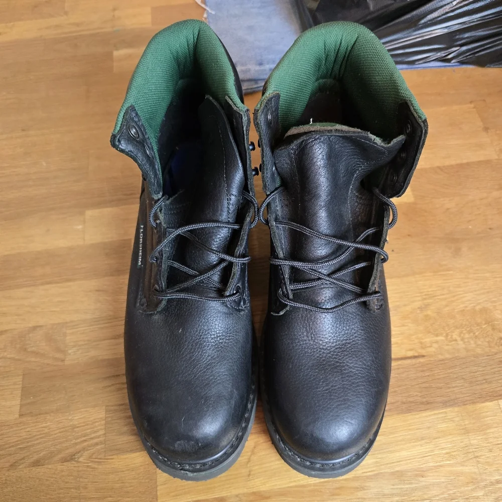 Florsheim FE675 Men’s Work Boot Black Leather ASTM Safety EH Toe Size 11EEE Wide